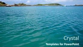  Presentation with calm sea - Amazing presentation theme having calm-sea-tresco-isles backdrop and a ocean colored foreground