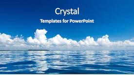  Presentation with calm sea - Cool new presentation design with calm sea with sunlight reflection backdrop and a dark gray colored foreground