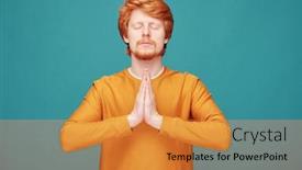  Presentation with spiritual - Colorful slides enhanced with calm-spiritual-young-redhead-man backdrop and a gold colored foreground