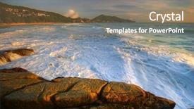  Presentation with tropical beach sunset - Amazing slides having is bay storm - sunset on tropical beach andaman backdrop and a coral colored foreground