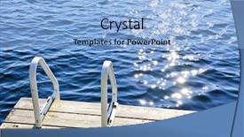  Presentation with lake dock - Audience pleasing PPT theme consisting of calm summer lake with sparkling backdrop and a light blue colored foreground