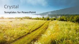  Presentation with ukraine - Amazing PPT theme having calm-summer-view backdrop and a light blue colored foreground