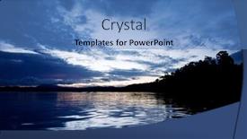  Presentation with calm - PPT theme featuring calm water at dusk background and a teal colored foreground