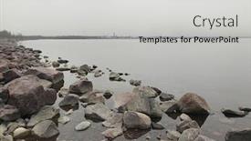  Presentation with finland - Colorful presentation theme enhanced with calm-waves-at-the-gulf backdrop and a light gray colored foreground