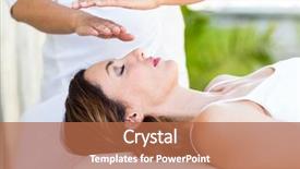  Presentation with reiki - Slide deck enhanced with calm woman receiving reiki treatment background and a red colored foreground