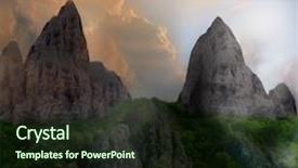  Presentation with fantasy - Slide set featuring calming storm - fantasy mountain landscape background and a wine colored foreground