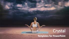  Presentation with lotus - Slide set enhanced with calming storm - fit woman sitting in lotus background and a coral colored foreground