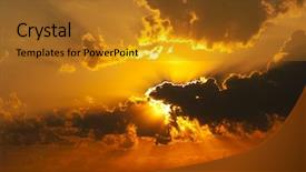  Presentation with storm - PPT layouts with calming storm - sunset background and a gold colored foreground