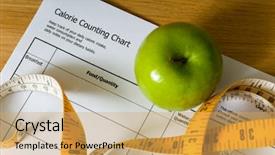  Presentation with green apple - Amazing slides having calorie-counting-chart-green-apple backdrop and a yellow colored foreground