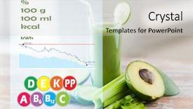 Presentation with healthy diet organic food - Cool new PPT layouts with calories and vitamin chart backdrop and a  colored foreground