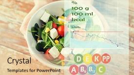  Presentation with healthy nutrition - Colorful theme enhanced with calories and vitamin chart backdrop and a lemonade colored foreground