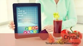  Presentation with food technology - Presentation theme having calories and vitamins chart background and a  colored foreground