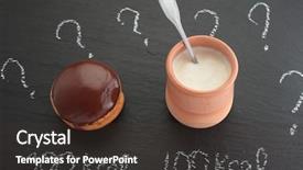  Presentation with counting - Colorful presentation design enhanced with calories counting concept the chocolate backdrop and a tawny brown colored foreground