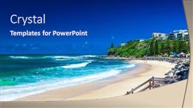  Presentation with queensland - Audience pleasing slides consisting of caloundra-aus-dec-06-2015 backdrop and a dark gray colored foreground