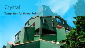  Presentation with garden city - Theme with calpe-spain-august-2-2021 background and a cyan colored foreground