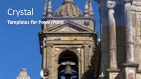  Presentation with church - Amazing PPT layouts having caltagirone belltower of the church of san francesco d'assisi backdrop and a ocean colored foreground