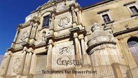  Presentation with church - PPT theme having caltagirone church of san francesco of assisi background and a coral colored foreground