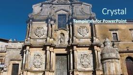  Presentation with church - Theme enhanced with caltagirone church of san francesco of assisi background and a ocean colored foreground