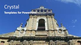  Presentation with church - PPT theme enhanced with caltagirone-church-of-santissimo-salvatore background and a ocean colored foreground
