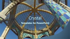  Presentation with glass - Audience pleasing presentation theme consisting of caltagirone-glass-cupola-moorish-style backdrop and a ocean colored foreground