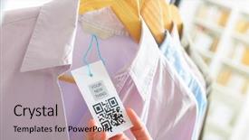  Presentation with code - Slide set with cell calture - woman's hand with a cloth background and a light gray colored foreground