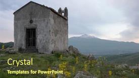  Presentation with volcano - Presentation with calvario church on background etna volcano sicily background and a tawny brown colored foreground