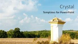  Presentation with calvary - Slide set having calvary-chapel-near-jaroslavice-znojmo background and a light blue colored foreground