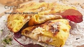  Presentation with pizza - Slide set consisting of calzone-pizza-with-cheese background and a yellow colored foreground