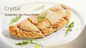  Presentation with italian cuisine - Cool new slide set with calzone-pizza-with-parma-ham backdrop and a lemonade colored foreground