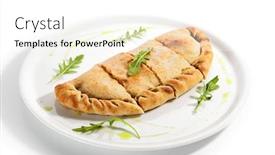  Presentation with italian cuisine - Cool new presentation theme with calzone-pizza-with-parma-ham backdrop and a white colored foreground