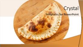  Presentation with pizza and sports - Beautiful PPT theme featuring calzone pizza backdrop and a yellow colored foreground