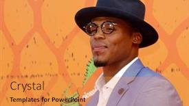  Presentation with sports awards - Presentation design consisting of cam-newton-at-the-nickelodeon background and a gold colored foreground