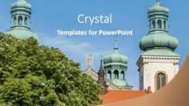  Presentation with monastery - Presentation theme having camaldolese-monastery-in-bielany-krakow background and a teal colored foreground