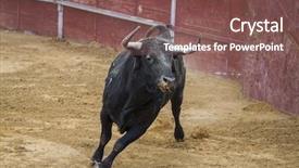  Presentation with mounted mount etna volcano - Colorful presentation theme enhanced with dor cabe - bullfight in camarma of esteruelas backdrop and a violet colored foreground