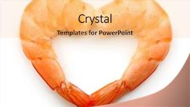 Presentation with shrimp - Audience pleasing slide set consisting of cooked shrimp isolated on white backdrop and a yellow colored foreground