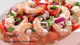  Presentation with prawn - Audience pleasing PPT theme consisting of shrimp ceviche prawn ceviche seafood backdrop and a red colored foreground