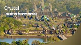  Presentation with cambodia - PPT theme enhanced with cambodia - aerial view of angkor wat background and a gray colored foreground