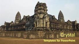  Presentation with cambodia - Presentation theme consisting of cambodia-ancient-temple-wat-angkor background and a tawny brown colored foreground
