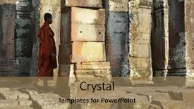  Presentation with cambodia - PPT theme enhanced with cambodia angkor banteay kdei temple background and a coral colored foreground