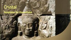  Presentation with cambodia - Presentation theme enhanced with cambodia-angkor-ta-phrom-sculpture background and a tawny brown colored foreground