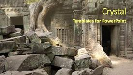  Presentation with cambodia - PPT theme featuring cambodia-angkor-ta-phrom-temple background and a tawny brown colored foreground
