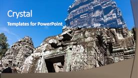  Presentation with all about cambodia - Slides consisting of cambodia angkor thom ta som background and a teal colored foreground