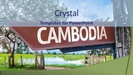  Presentation with cambodia - Cool new slides with cambodia wooden sign with rural background backdrop and a light blue colored foreground
