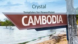  Presentation with cambodia - Amazing PPT layouts having cambodia wooden sign with a lake background backdrop and a sky blue colored foreground
