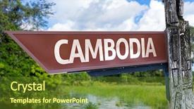  Presentation with cambodia - Slide deck consisting of cambodia wooden sign with a forest background background and a tawny brown colored foreground