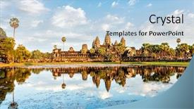  Presentation with cambodia - Amazing presentation theme having cambodian landmark angkor wat backdrop and a light blue colored foreground