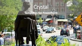  Presentation with harvard - Presentation featuring cambridge - john harvard back background and a gray colored foreground