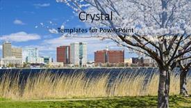  Presentation with skyline - Colorful PPT layouts enhanced with cambridge massachusetts skyline backdrop and a teal colored foreground