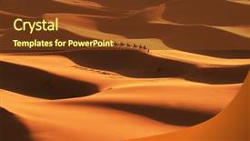  Presentation with camel caravan - PPT theme with camel caravan - safari in sahara desert background and a tawny brown colored foreground