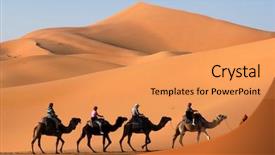  Presentation with camel caravan - Presentation theme enhanced with camel caravan going background and a yellow colored foreground